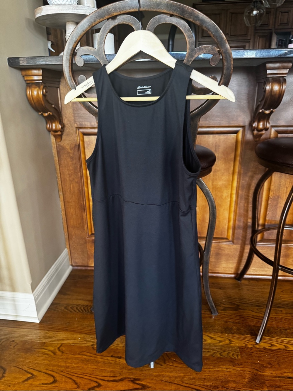 Eddie Bauer Black Sleeveless A-Line Dress with Scoop Neck
